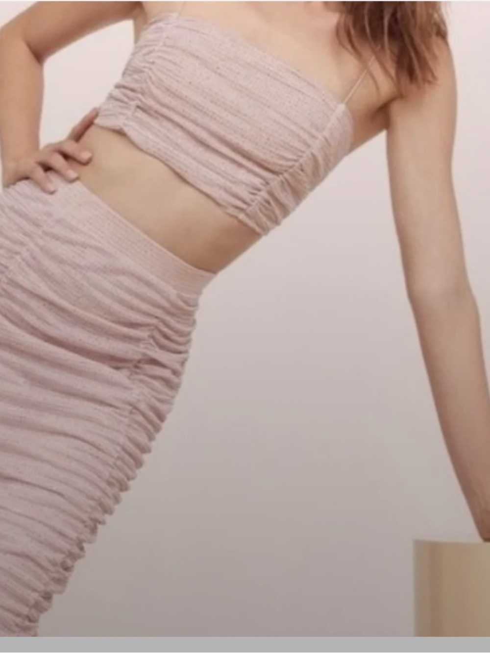 NWT For Love and Lemons x VS NWT All That Glitters Pink Midi Skirt